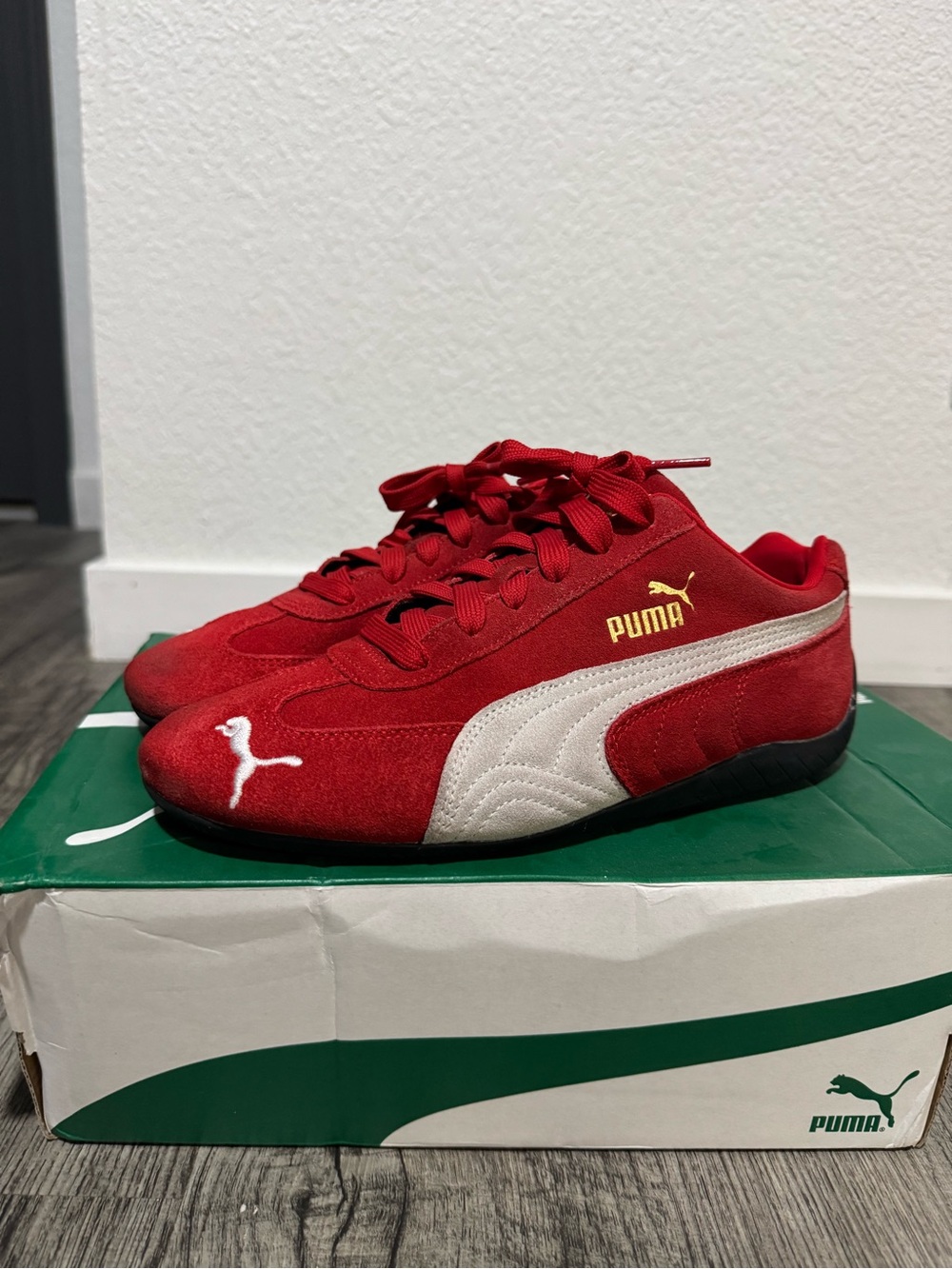 PUMA Speedcat OG women’s Red Suede Sneakers with White Formstripe